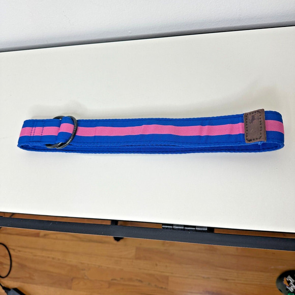 Abercrombie & Fitch Pink & Blue Stripe Canvas Belt Strap 28 - Picture 9 of 9